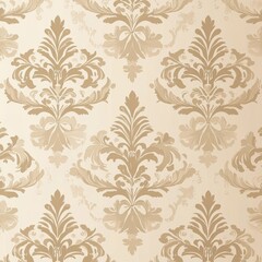Beige Damask Wallpaper Pattern Background Texture