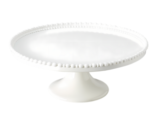White plate for cakes or desserts, isolated on transparent background.