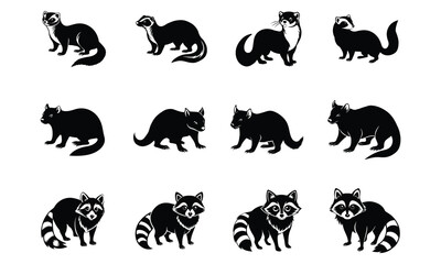 Obraz premium Silhouette set of animals