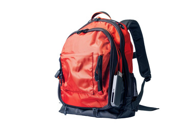 Fototapeta premium User-Friendly School Backpack with USB Charging Access Isolated on Transparent Background