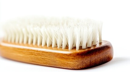 A close-up of a set of hair brushes and a comb on a white isolated background