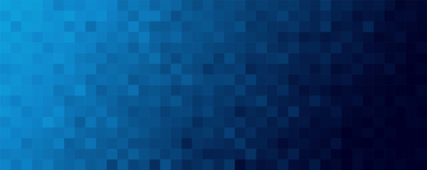 Abstract geometric mosaic pattern background texture in blue gradient. Dark tones. Square shapes. For branding, calendar, postcards, screensavers, posters, covers, business cards.