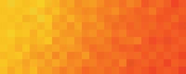Gradient orange yellow mosaic background. Abstract squares texture pattern. Vector illustration for print, design, poster, calendar, post, screensaver, wallpaper, postcard. Art & Illustration