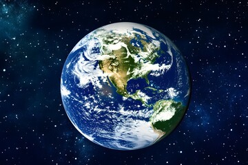 Fototapeta premium Planet Earth Under the Night Sky – Celebrating Earth Day with Awareness