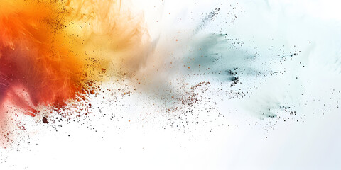 Vibrant Abstract Color Explosion with Dynamic Paint Splash on a White Background for Modern Artistic Design