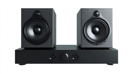 Fototapeta premium A modern home speaker system on a white isolated background