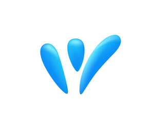 Abstract blue shape symbolizes movement and fluidity on a stark white backdrop.