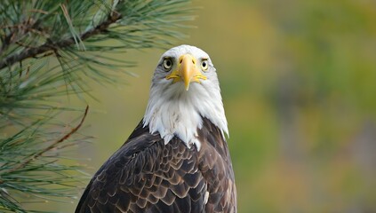 Obraz premium The Majestic Gaze of a Bald Eagle A Symbol of Strength and Freedom