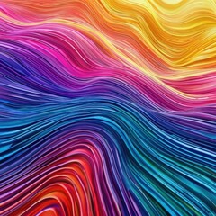 Abstract wave pattern with green and blue stripes and gradient transitions. Generated AI