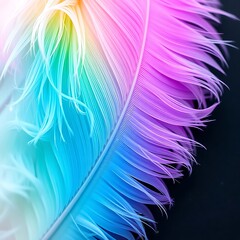 Obraz premium Gradient colored feather detail showcases intricate and delicate feather structure