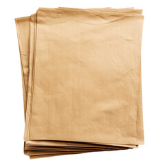 a stack of brown paper bags on a white background