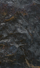 Black stone with textures. Closeup. For design. Grunge dark banner