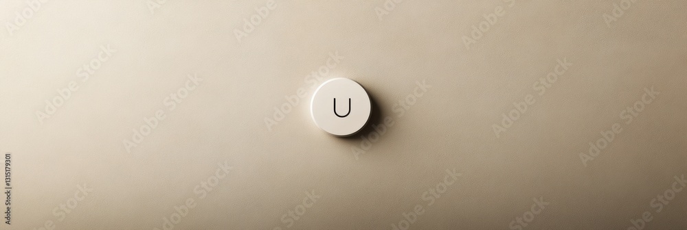 Poster Minimalist power button icon on neutral background symbolizes accessibility with clear text space for communication