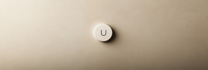 Minimalist power button icon on neutral background symbolizes accessibility with clear text space for communication