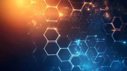 Abstract Hexagon Network Futuristic Technology Background