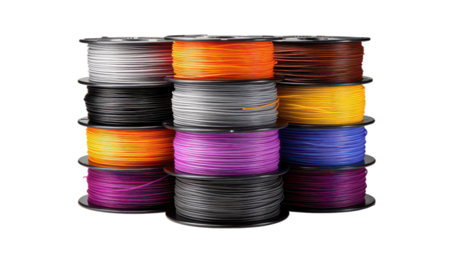 3D Filament Isolated on Transparent Background, PNG