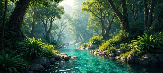 Fototapeta premium Tropical Forest Oasis