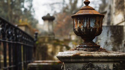 Naklejka premium Vintage Oil Lamp on Weathered Metal