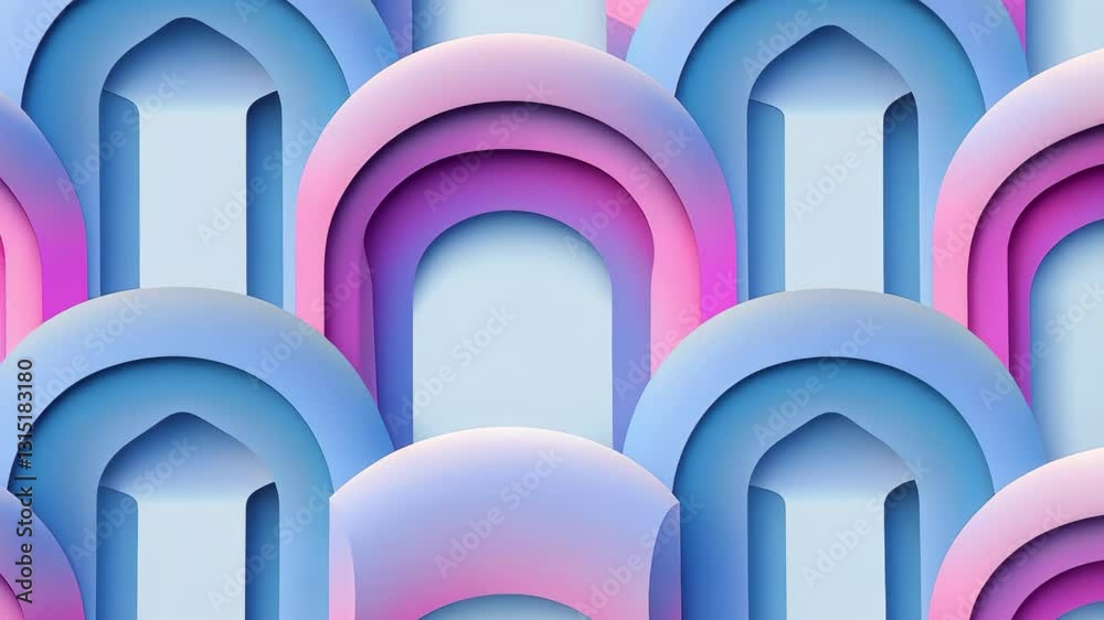 Aufkleber Colorful abstract shapes with blue gradient create a seamless background design, Abstract shape with a blue gradient Seamless background of geometric design
