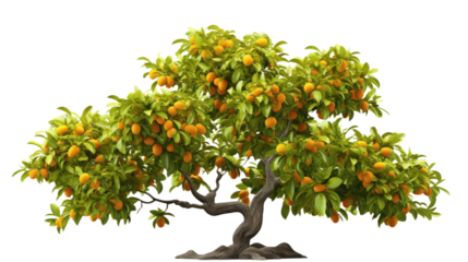 Loquat Tree Isolated on Transparent Background, PNG