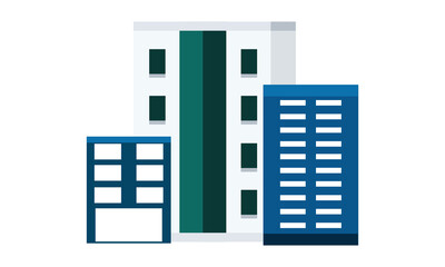 Living house buildings. Cottage houses exterior, condominium apartment building and modern cottages exteriors flat set