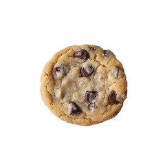 a chocolate chip cookie on a white background