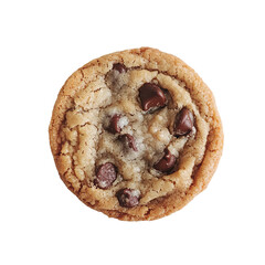 a chocolate chip cookie on a white background