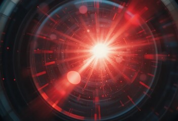 Obraz premium Futuristic abstract blue digital background with rays and motion, featuring technology, energy, and fractal patterns