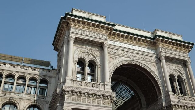 Milan, Italy - February 2025 - Visiting the exterior of the historic buildings of the Lombard capital