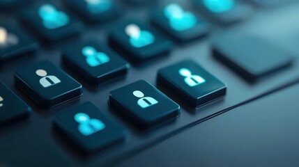 Obraz premium Closeup of computer keyboard, detailed view of keys and arrangement closeup