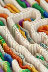 Abstract Colorful 3D Textured Design Pattern