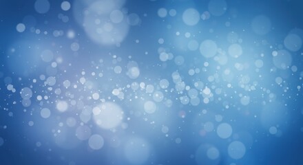 Abstract background, blue gradient, white bokeh circles, dreamy atmosphere, soft focus, ethereal lighting, winter-like, snowfall effect, minimalist design, digital art, serene mood, cool tones, blurre