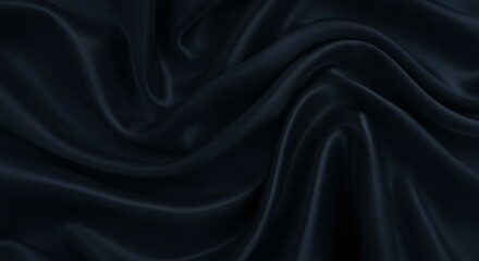dark fabric texture, rippling satin, midnight blue, shadowy folds, elegant drapery, silky material, luxurious sheen, undulating surface, deep navy, abstract waves, smooth textile, moody lighting, high