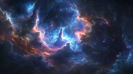 Fototapeta premium Clouds and galaxies in the universe. realistic abstract space, with a photorealistic backdrop. Celestial - Dragon. Illustration