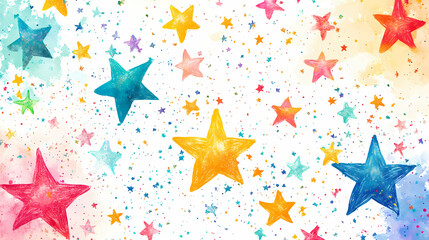 Hand painted collection of adorable stars abstract vector background featuring a vibrant array of charming hand drawn stars. Celestial - Dragon. Illustration