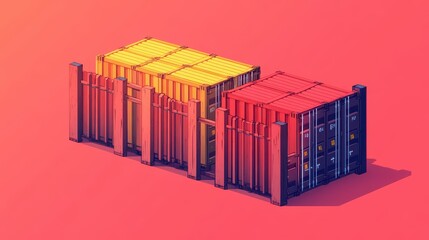 Trade barriers illustrated blocked cargo ship in iconic digital art graphic