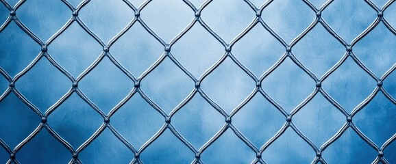Fototapeta premium Industrial chain link fence with intricate etched glass acid-wash patterns creating unique textural visuals