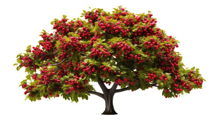 Fototapeta premium 3D Hawthorn Tree Isolated on Transparent Background, PNG