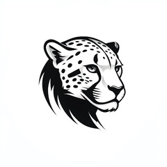 Cheetah logo. Cheetah head. Cheetah Head logo on white background. Vector illustration.