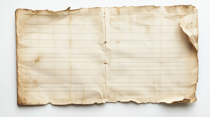 old paper on a white background