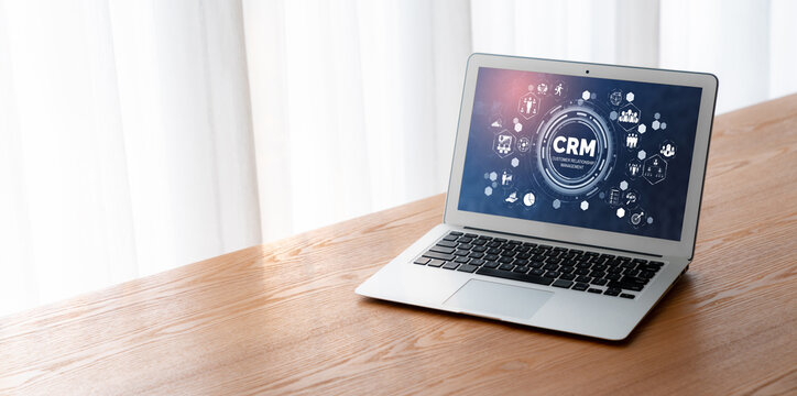Customer relationship management system on modish computer for CRM business and enterprise