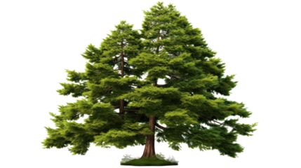 3D Cedar Tree Isolated on Transparent Background, PNG