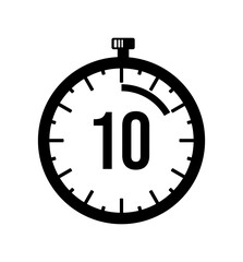Stopwatch shows the number 10 graphic design