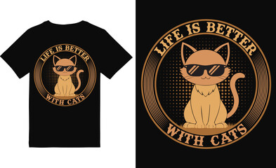 Fototapeta premium Creative Cat T-Shirt Design