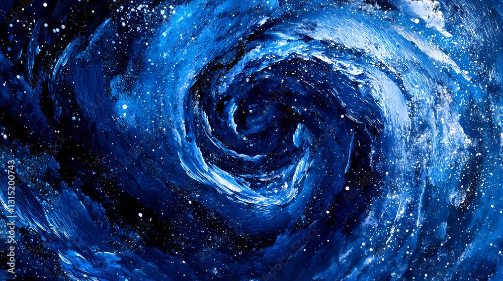 Wall mural a mesmerizing display of swirling blue particles creates a cosmic vortex in deep space. celestial - 