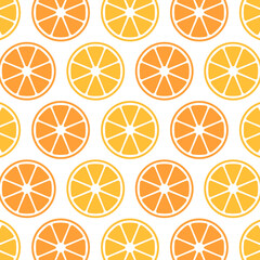 Beautiful pattern of lemon and orange slices. Vector background illustration.