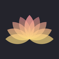 Beautiful lotus flower symbol. Vector illustration.