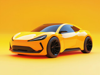 Naklejka premium Car isolated on a solid color background