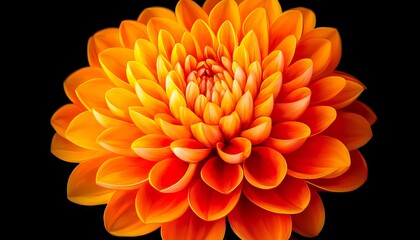 Close-up orange flower on black background