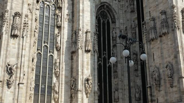 Milan, Italy - February 2025 - Visiting the exterior of the historic buildings of the Lombard capital